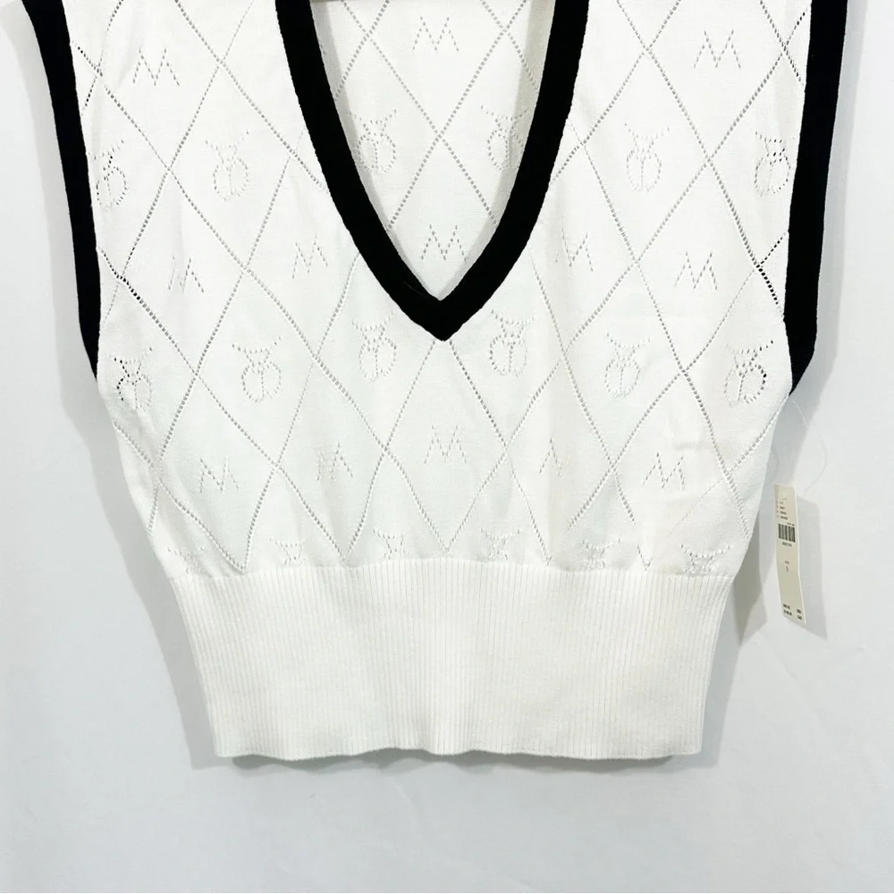 NWT Anthropologie Violette Icon Logo Knit Sweater Vest Top - Picture 6 of 13